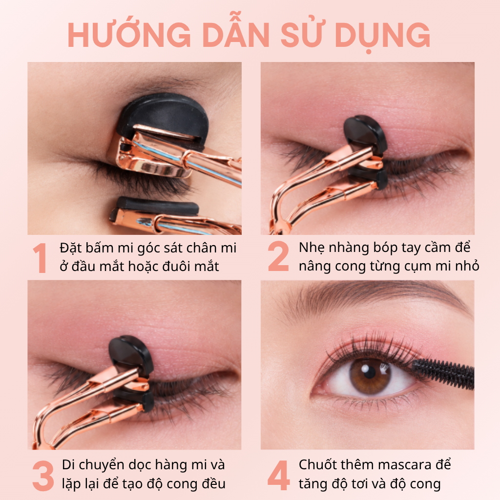 Bấm Mi Góc MAGA Eyelash Curler Rose Gold BM001 Đầu Nhỏ Chính Xác